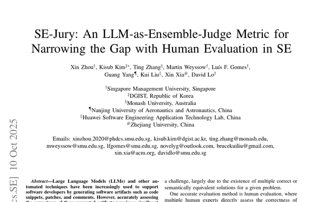 An LLM-as-Judge Metric for Bridging the Gap with Human Evaluation in SE Tasks