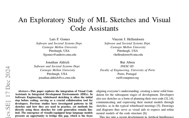 An Exploratory Study of ML Sketches and Visual Code Assistants