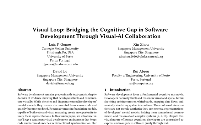 Visual Loop: Bridging the Cognitive Gap in Software Development Through Visual-AI Collaboration